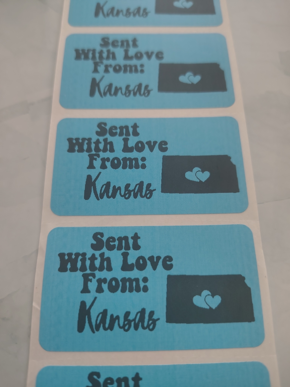 💙100 Kansas- Shipping Labels Thermal Packaging Stickers 2.25"x1.25"💙